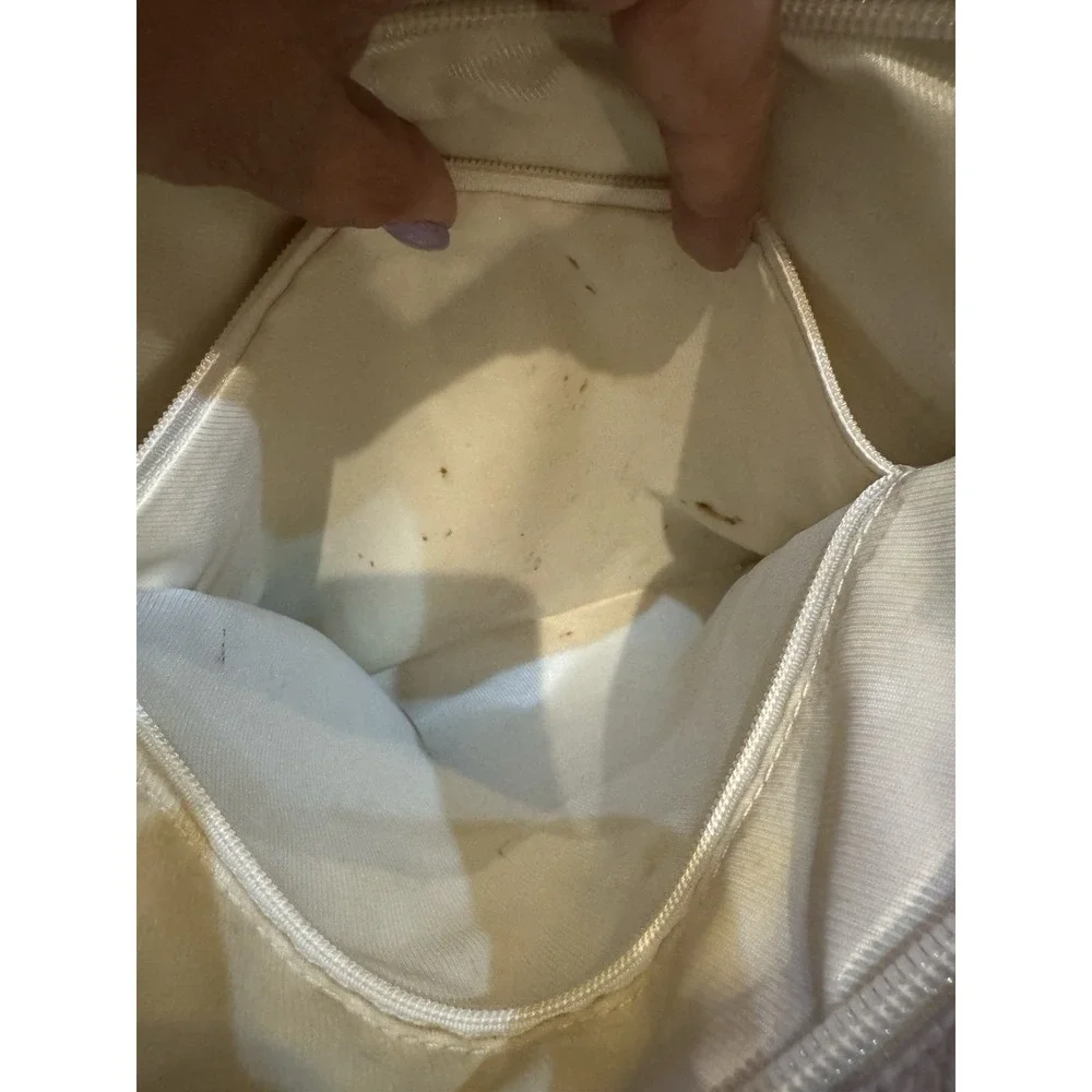 The Sak Cream Purse Shoulder Bag‎ Leather Outside Zipper